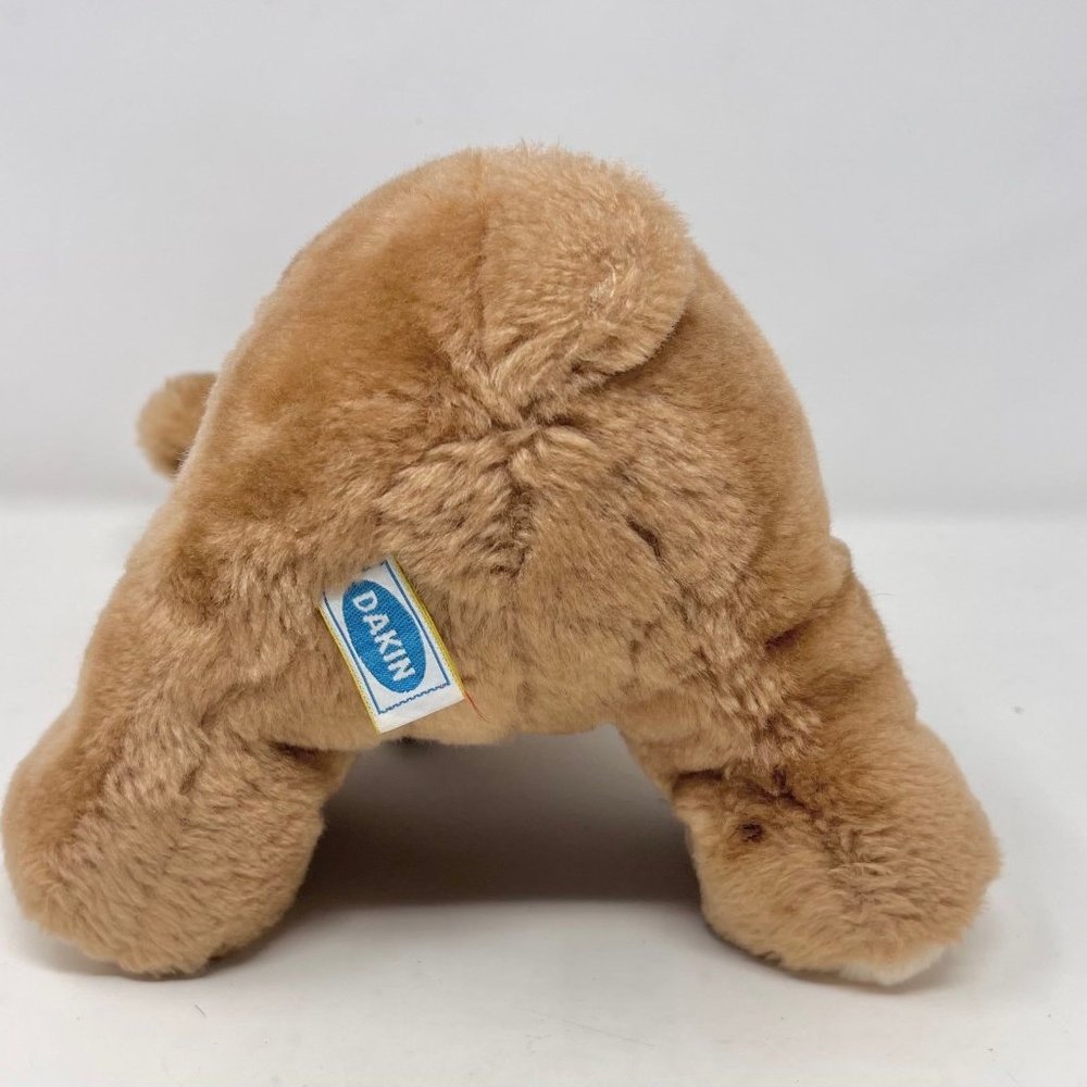 R. Dakin & Co. Vintage 1977 Brown Teddy Bear Clasped Paws Sitting 10" Tall - Picture 5 of 7